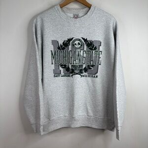 Vintage 90s Michigan State Sweatshirt L Fruit of the Loom Crewneck USA Made MSU